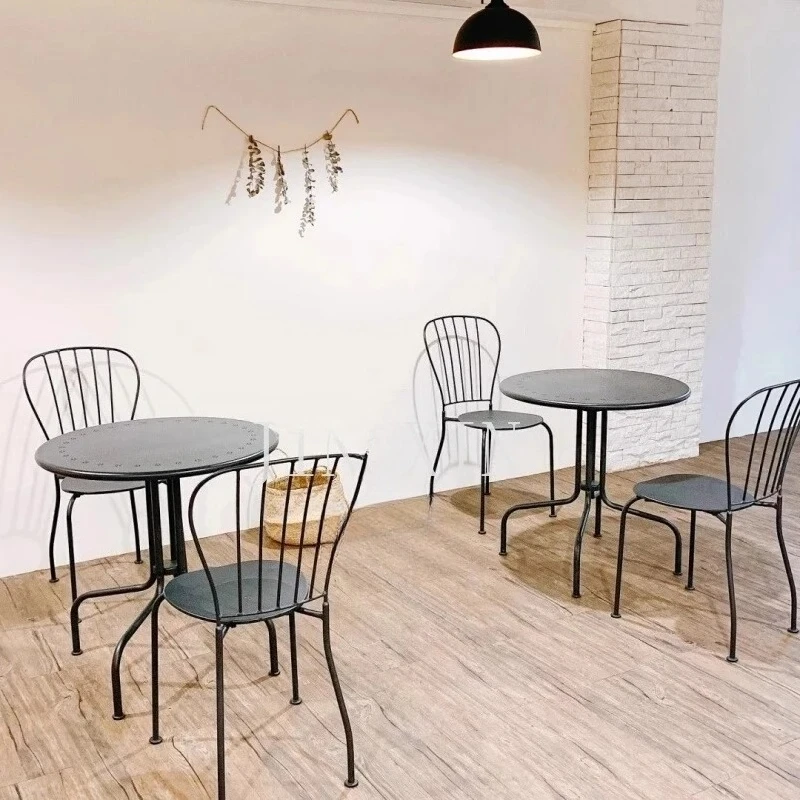 Courtyard Bar Negotiation Table and Chair Combination Outdoor Camping Outdoor Tea Leisure Chairs Garden Cafe Restaurant