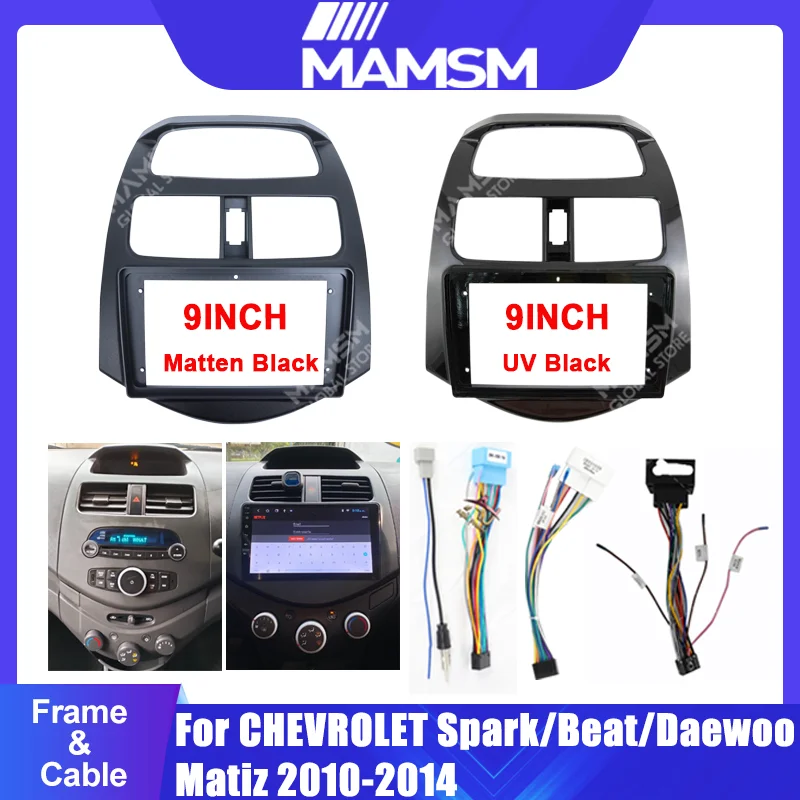 Radio Estéreo para Auto con Android, GPS, Multimedia, Marco de Panel para CHEVROLET Spark/Beat/Daewoo Matiz 2010-2014