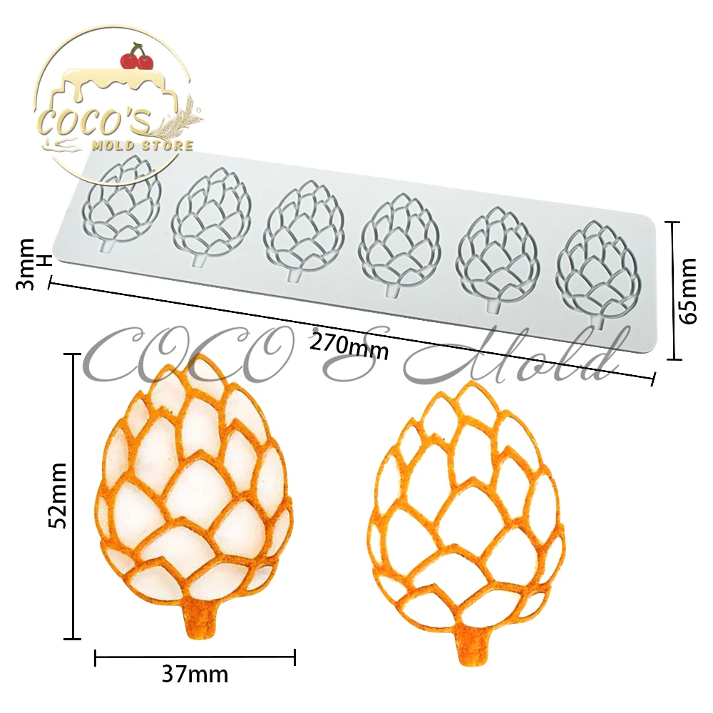 Artichoke and Dead Branch Silicone Pad Deer Fondant Cake Mousse Mould Chocolate Silicone Cake Lace Mat Kitchen Accessories