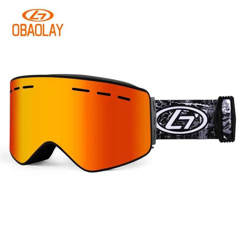 

OBAOLAY-Anti-Fog Ski Glasses for Adults, Sports Goggle, Snow Goggles, Safety Glass, Polarized Magnetic Glass