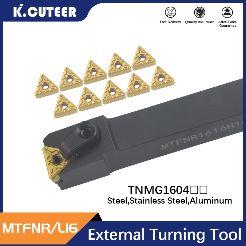 1pc MTFNR/L portautensili per tornitura esterna Inserts Inserts Inserts inserti in metallo duro TNMG16 Set di utensili da taglio per tornio