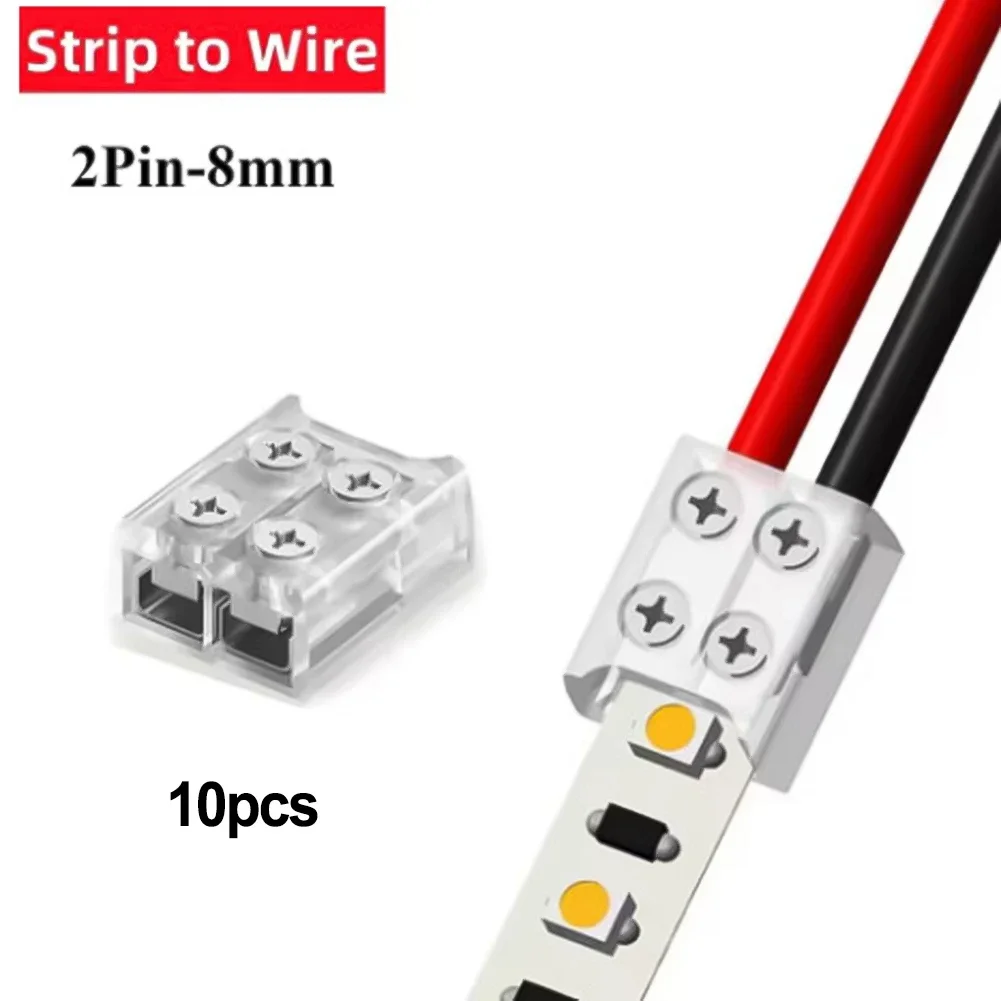 Indoor Lighting 8MM 10MM Connector Led Strip Connector Terminal Transparent Terminal Plastic Connector Material
