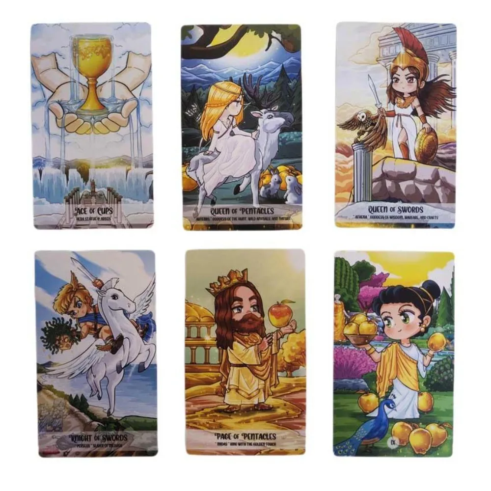 12*7 cm Pythia Tarot: A Colorful Journey into Greek Mythology | Indie Deck for Beginners 78 Pcs Cards