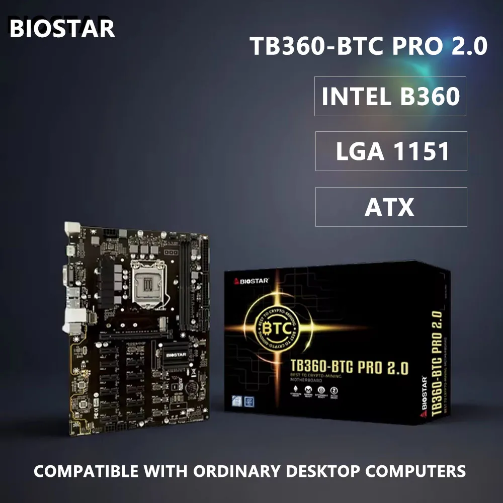 BIOSTAR TB360-BTC PRO 2.0 Gaming Intel B360 Motherboard LGA1151 PCI-E X16 DDR4 Support 8 GPU 9700K 8700K 9400F 8400T 8350K cpu