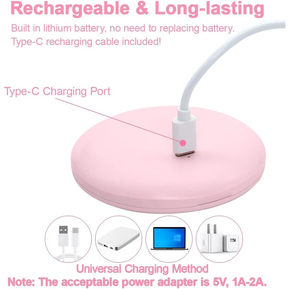 Lighted Compact Makeup Mirror Magnifying Rechargeable LED Travel Cosmetic Mirror Portable Folding Double Side Mini Vanity Mirror