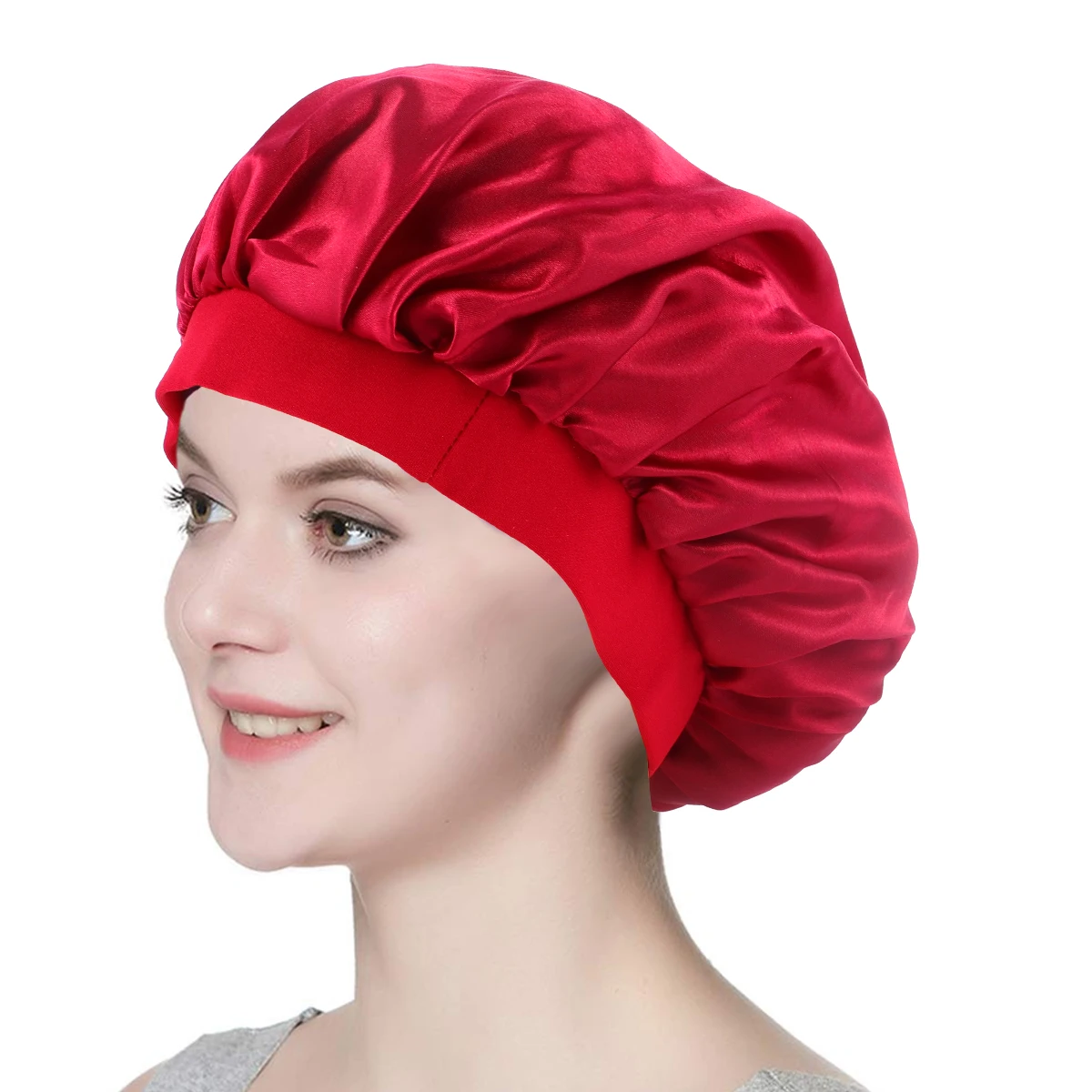 

Satin Round Hat Sleep Bonnet for Women Kids Keeps Hair Moisture Sealed All Seasons Bathing Makeup