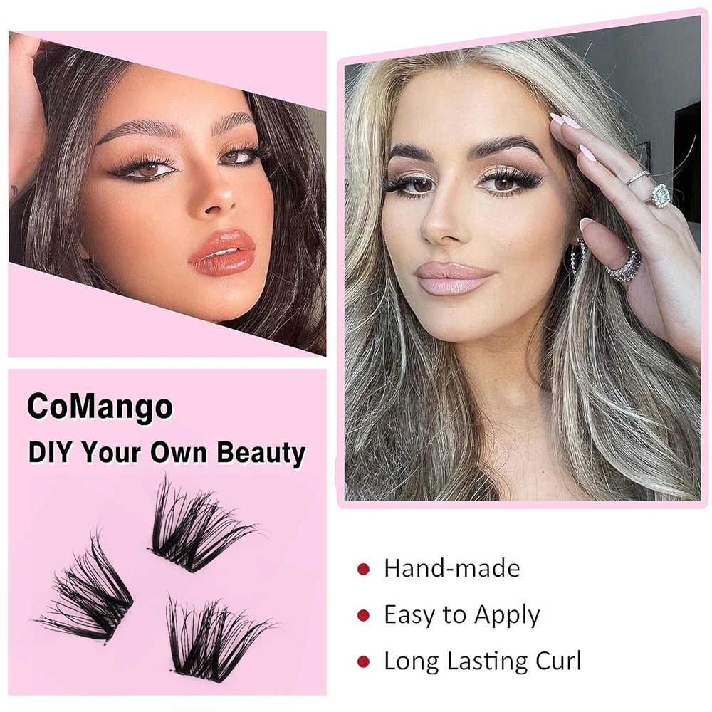 Kit de treinamento de cluster de volume pré-fabricado de cílios de leque de seda para extensões de cílios DIY conjunto inicial com cola