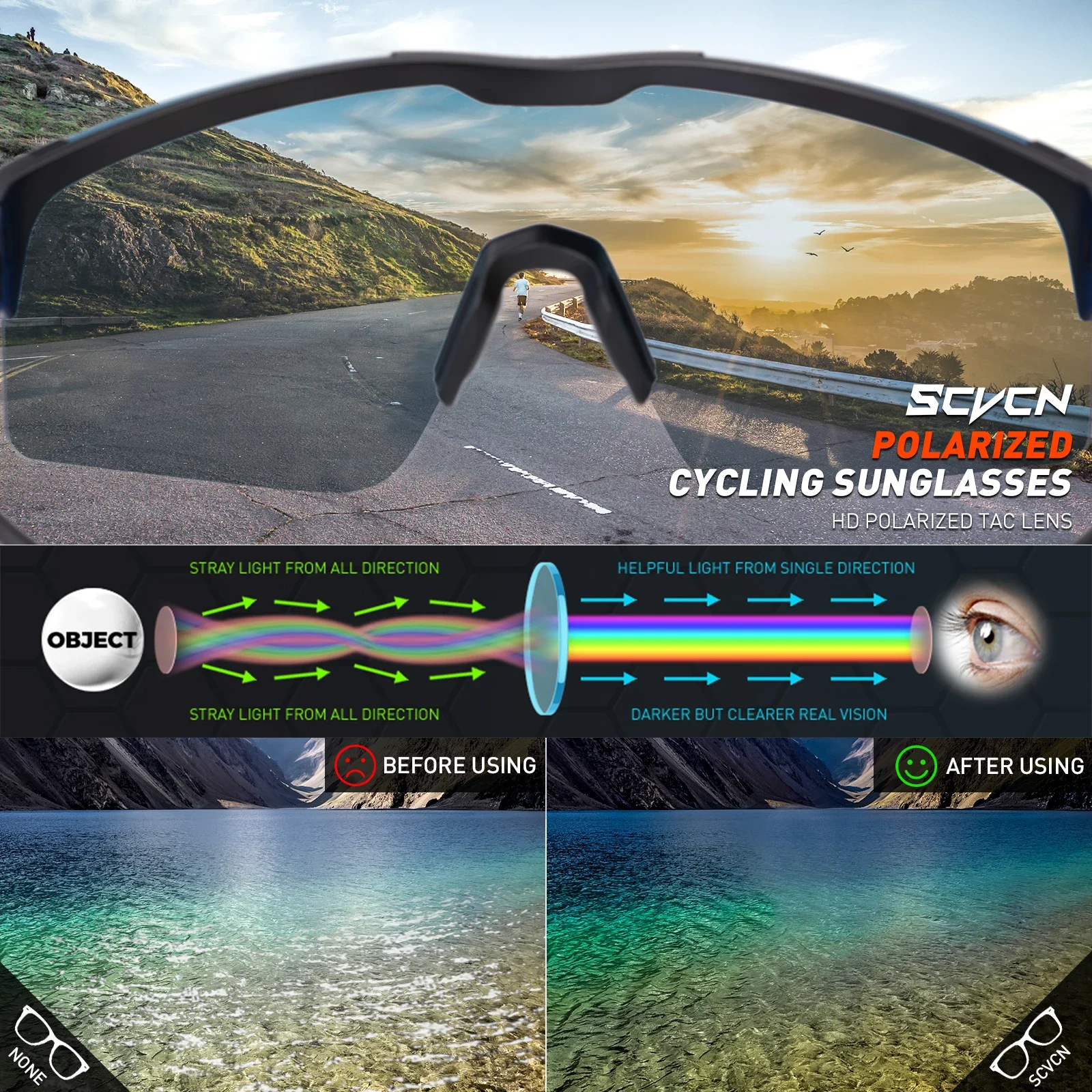 New Cycling Glasses Bike Polarized Sunglasses Men UV400 Eyewear Outdoor Sports MTB Goggles Bicycle Women Hiking Sunglasses