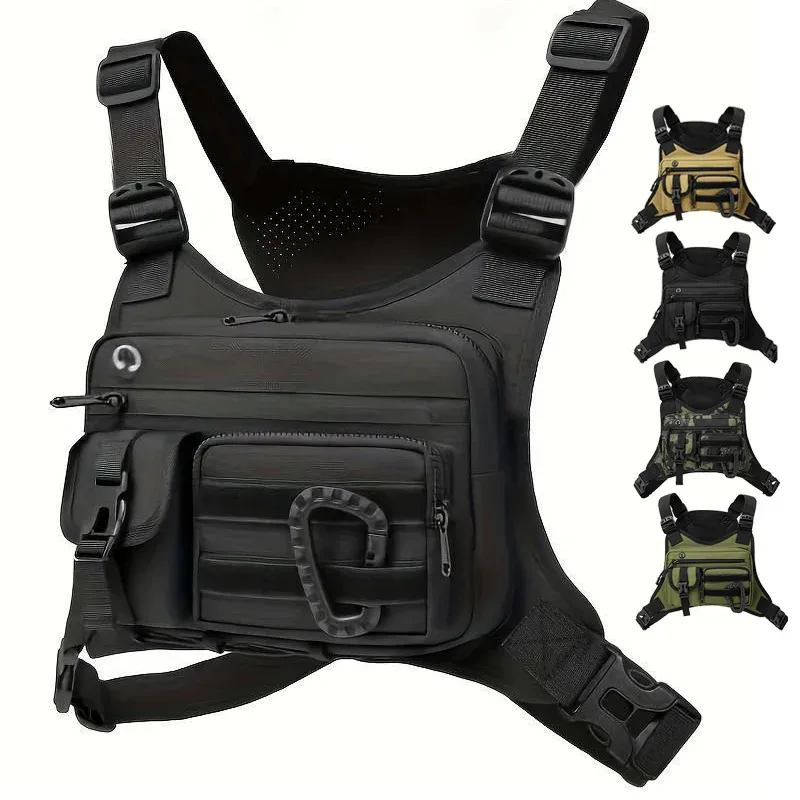 

Outdoor Sports Chest Bag Vest Men Women Backpack Multi Pocket Travel Work Front Rig Fanny Pack Running Cycling Tactical EDC Bag
