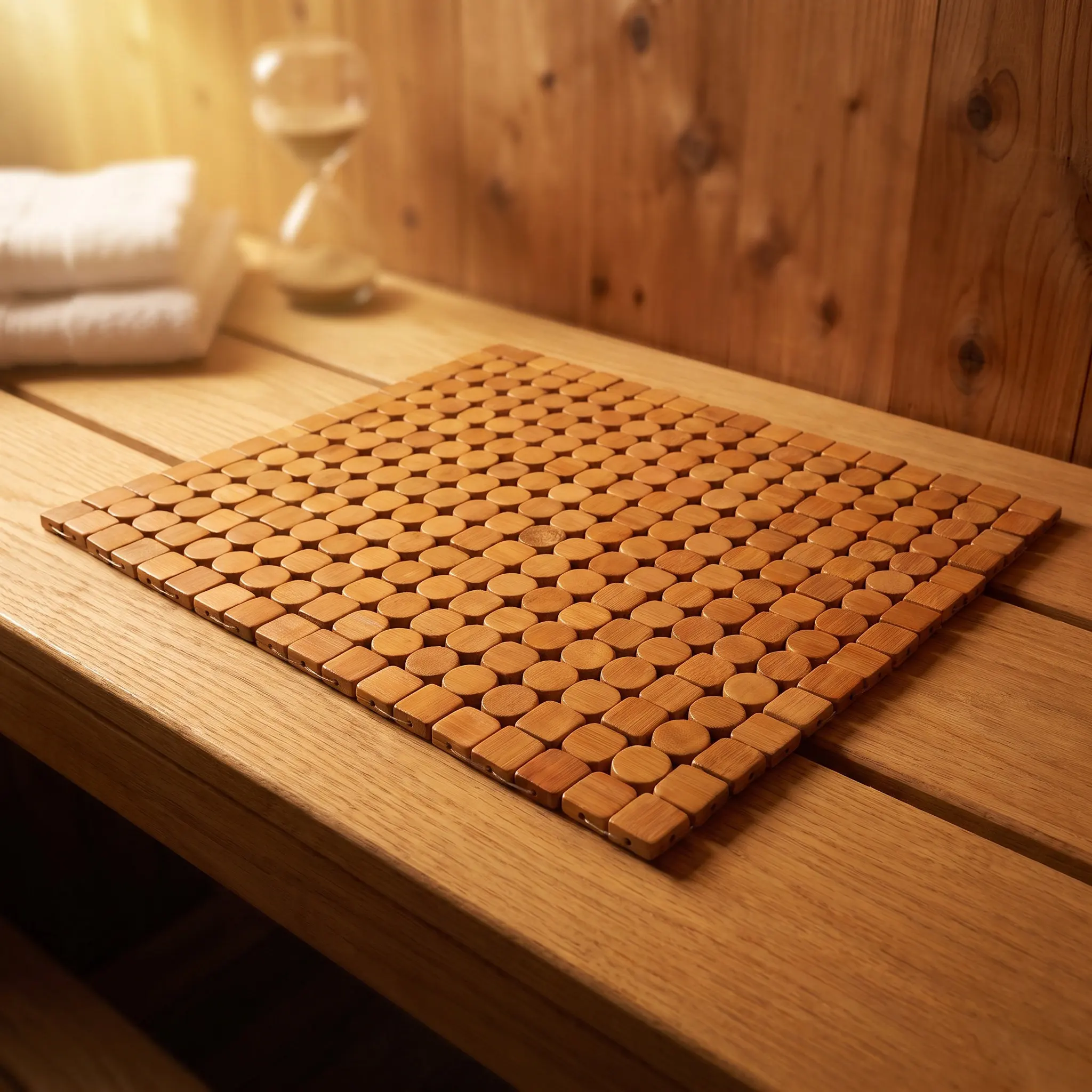 حصيرة حمام قابلة للطي مصنوعة م - مراجعة Bamboo Bath Mat وسعره