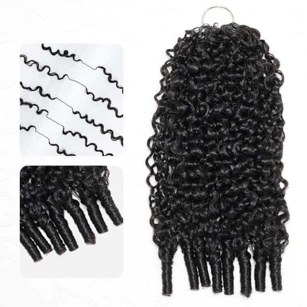 

Burmese Curly Crochet Human Hair Feather Invisible Line Crochet Virgin Hair Pre-Separated Seamless Knots Lightweight Hair