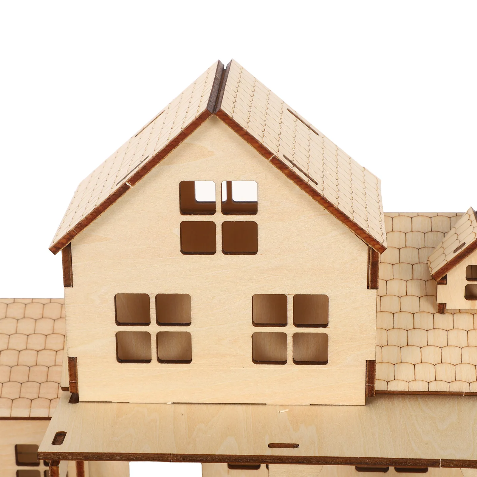 1 セット DIY 3D 木製ハウスパズル未完成ヨーロッパスタイルキャビン組み立てミニチュアコテージ絵画クラフト装飾