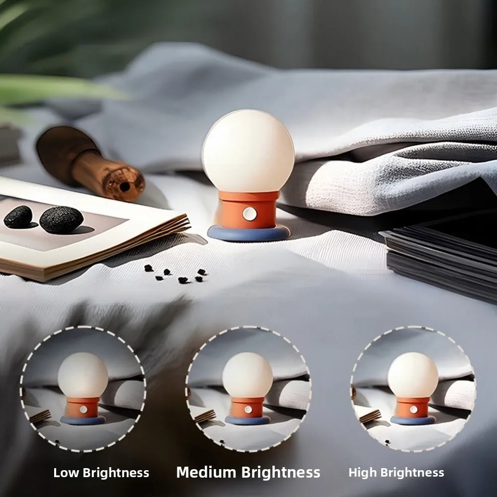 Modern Dimmable Bulb Shape Night Light Timed Portable LED Atmosphere Lamp Energy Saving Romantic Bedside Lamp Interior Lighting