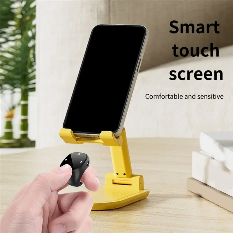 ABDE-JX-12 Pro E-Book Page Turner Touch Screen Clicker Bluetooth Wireless Remote Control Video Photo Taking Ring White
