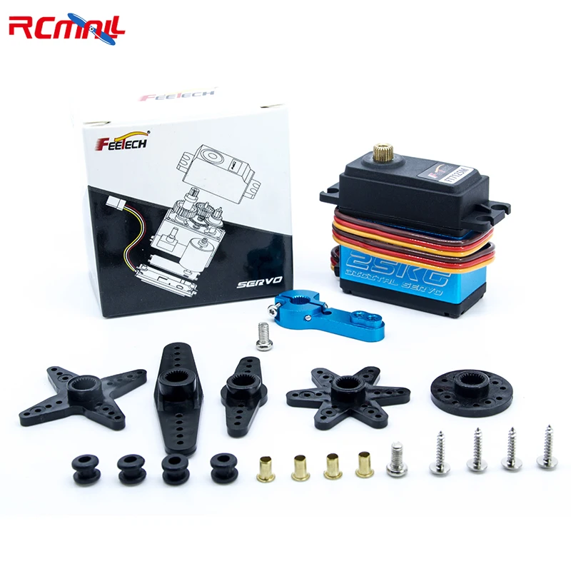 FEETECH FT7125M أجهزة رقمية 4-8.4 فولت 25 كجم 180 درجة محرك تروس فولاذي كامل لروبوت سيارة RC