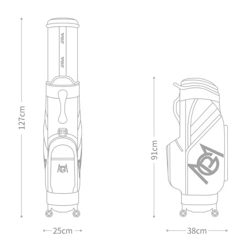 PGM Golf Bag Men Women Hard Shell Telescopic Four Wheel Flat Push Air Cargo Inverted Club Soft Leather QB153