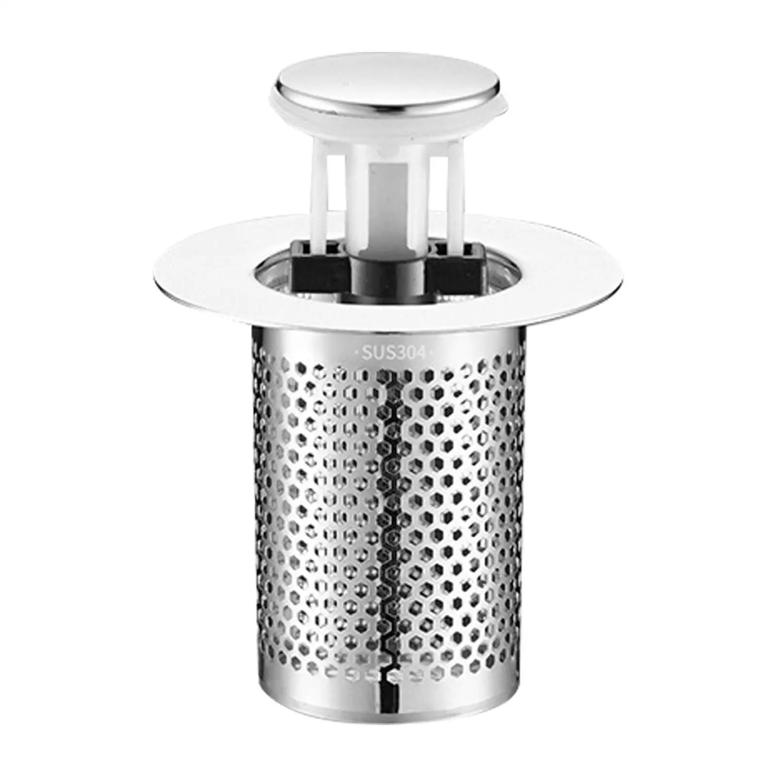 Stainless Steel Sink Straine Floor Drain Filter Washbasin Leak Plug Anti Blocking Odor Proof Bouncing Core Drains Hair Catcher
