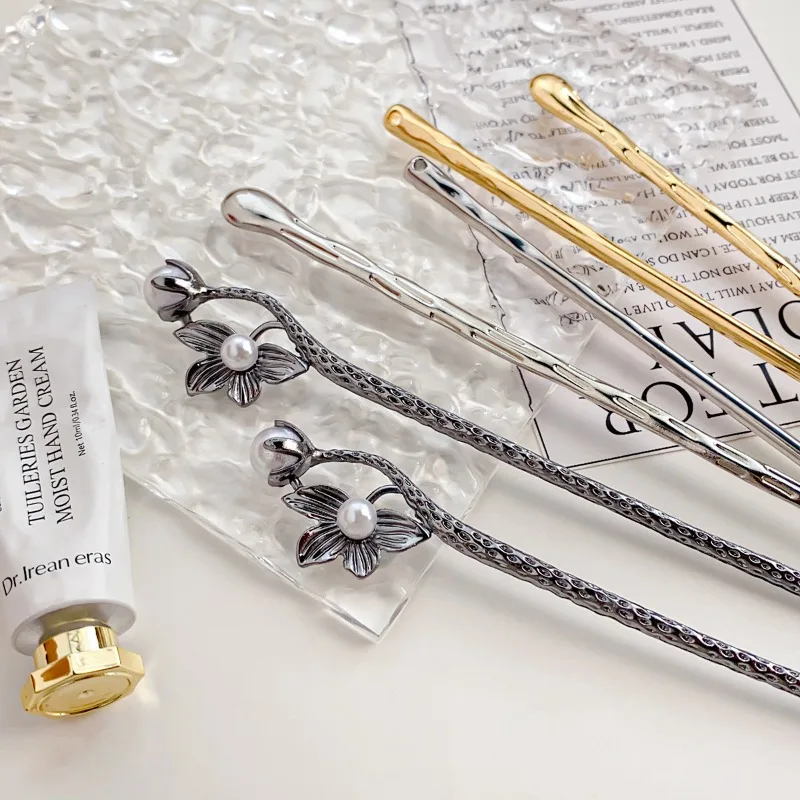 Hot selling women's niche personalized antique metal liquid hairpin, antique style qipao hairpin fashionable hairpin