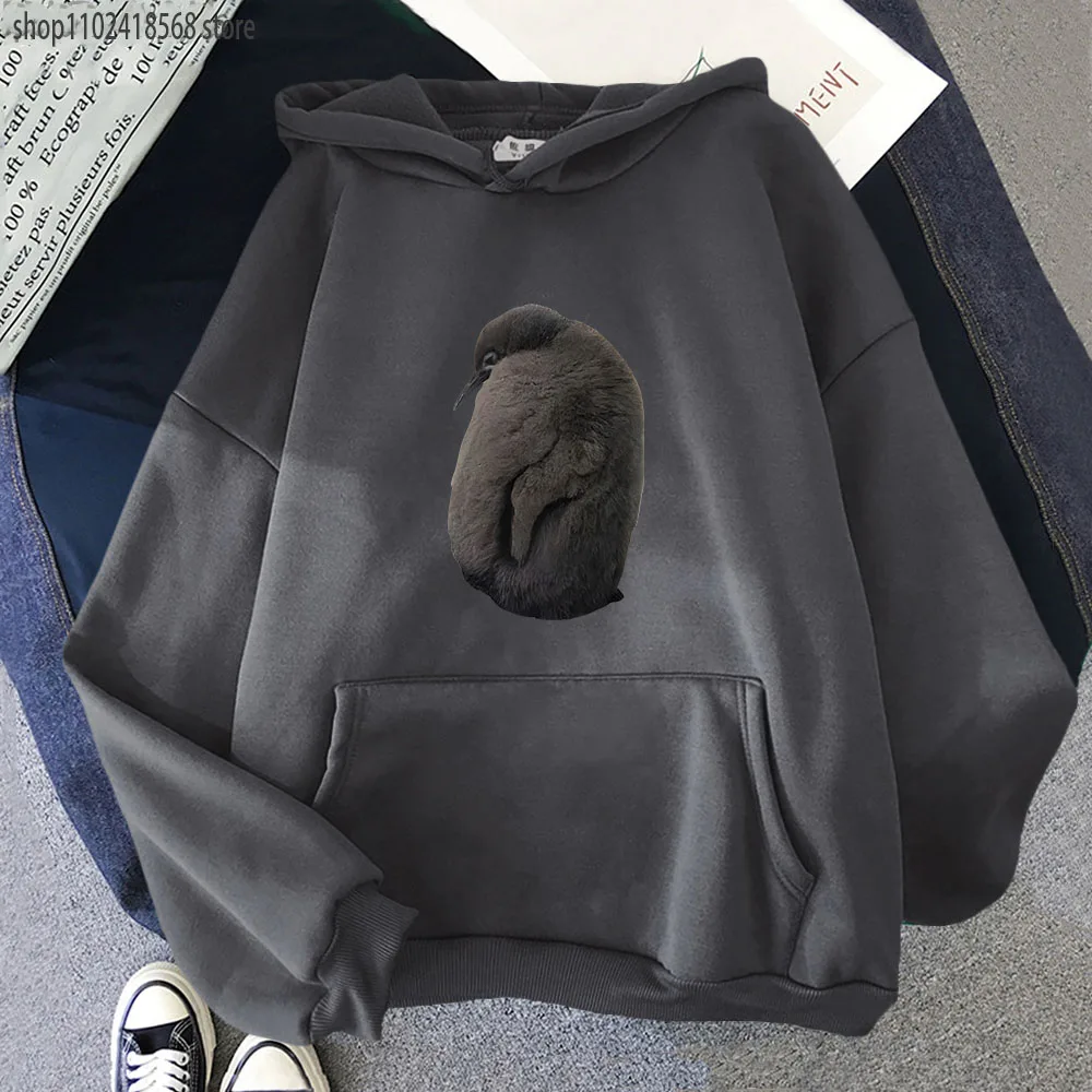 Pesto Penguin Hoodie Cartoon Animal Print Sweatshirt with Hooded Y2k Pullover Women Kawaii Clothes Long Sleeve Streetwear Men