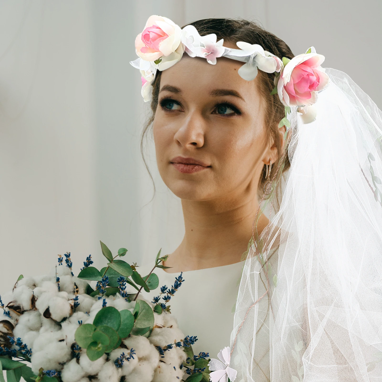 

Свадебный цветок, гирлянда для волос, сшитый вручную венок, свадебная повязка на голову, свадебная корона, головной убор, аксессуары для свадебной фаты