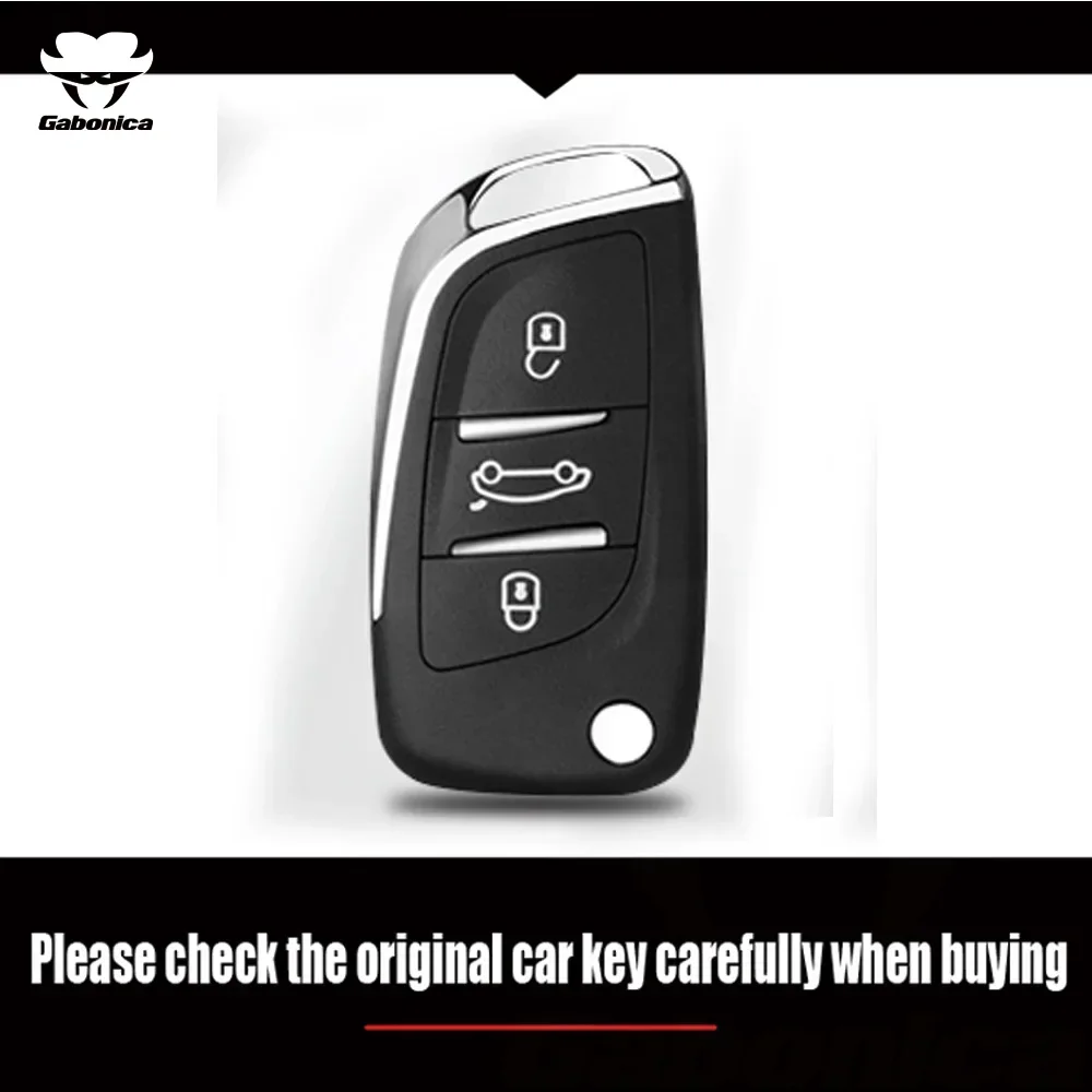 Zinc Alloy 3 Button Car Fold Key Case Full Cover For Peugeot Citroen C1 C2 C3 C4 C5 DS3 DS4 DS5 DS6 Auto Key Shell Accessories