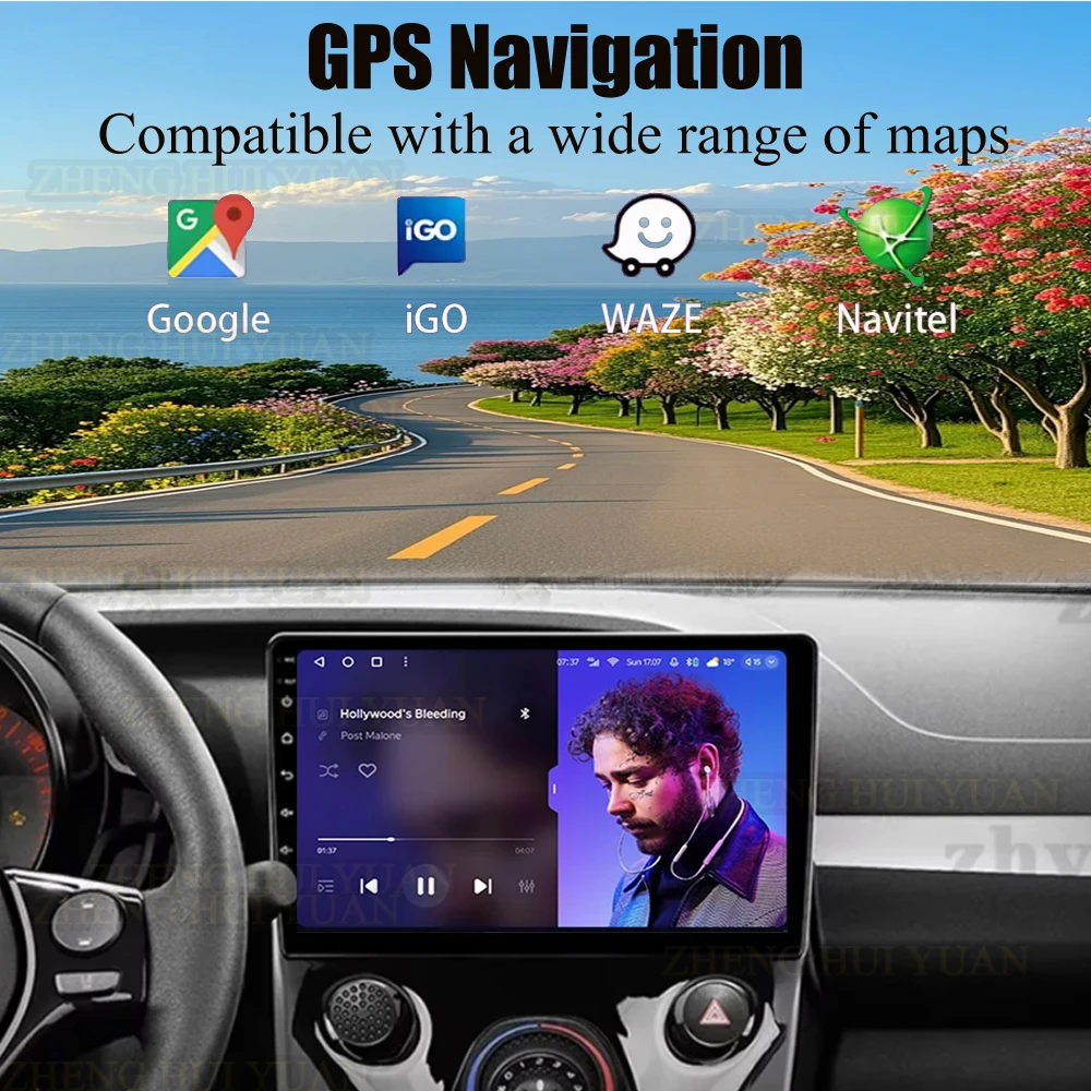 For Toyota Aygo / Peugeot 108 / Citroen C1 2014+ Android 15 CarPlay Auto Car Radio Multimedia Video Player GPS Navigation
