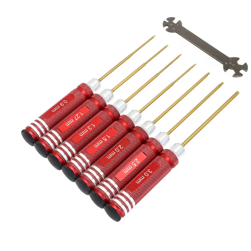 7pcs Hex Screw Driver Set Hexagon Screwdriver Wrench Tool Kit Titanium Plating for RC Car Helicopter FPV Drone Hand Tools