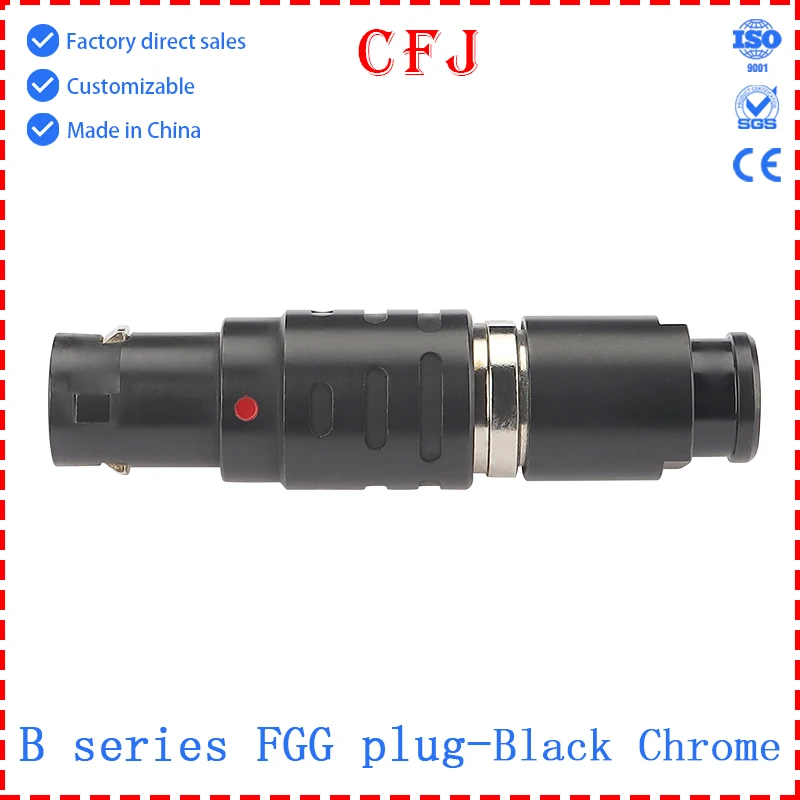 CFJ FGG.1B.2B.302.303.304.305.306.307.308.310.312.314.316.318.319.326 CLA Metal connector Straight plug Black-plated chrome