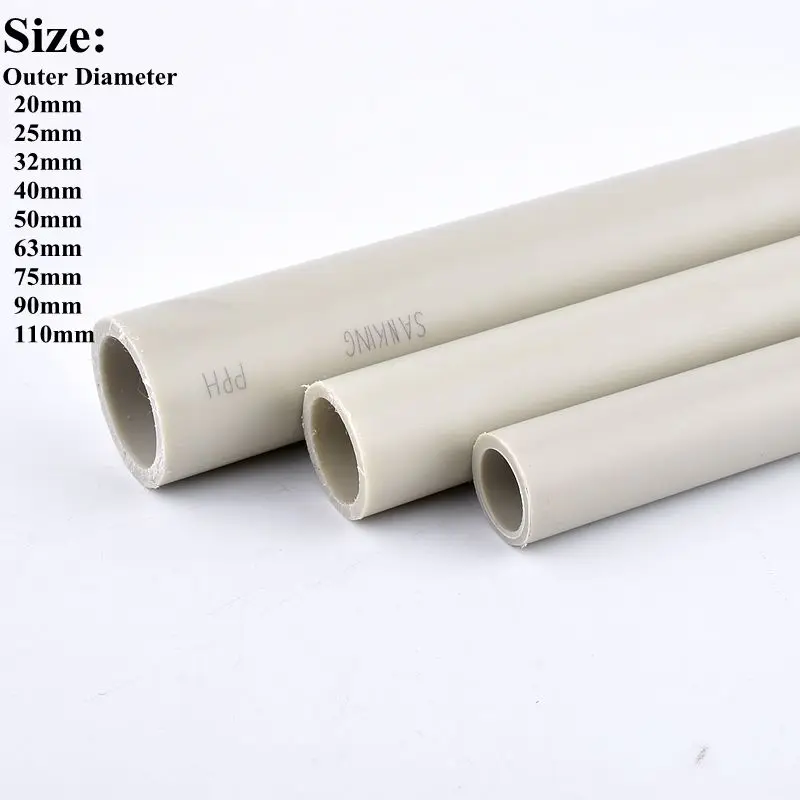 50cm length 20mm~110mm PPH Hot Melt Pipe Water Pipe Garden Irrigation Aquarium Water Treatment Food Processing System Fittings