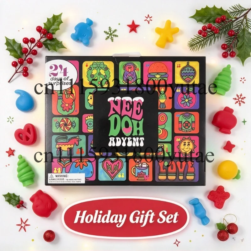 2026 NeeDoh Advent Calendar, 3D PVC Doll, Christmas Countdown Calendar, New Year Surprise Gift