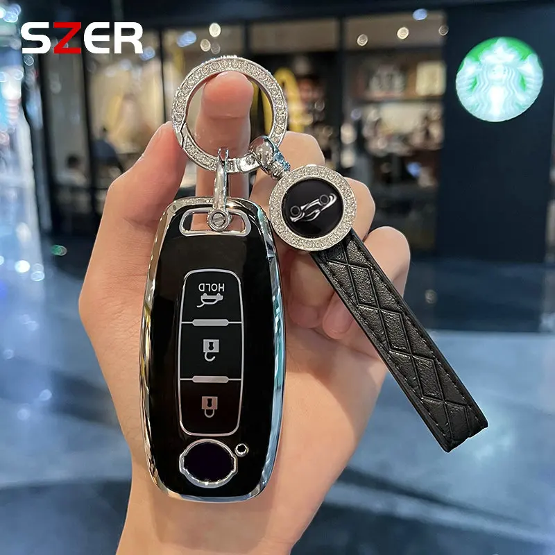 For Nissan X-trail T33 Qashqai J12 Teana Altima Ariya 2022 2023 TPU Smart Car Key Case Cover Holder Keychain Auto Accessories