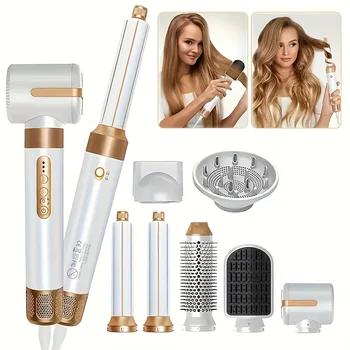 High Speed Hair Dryer Brush 7 In 1 Detachable Hair Styling Tools Ionic Blow Dryer Hot Air…