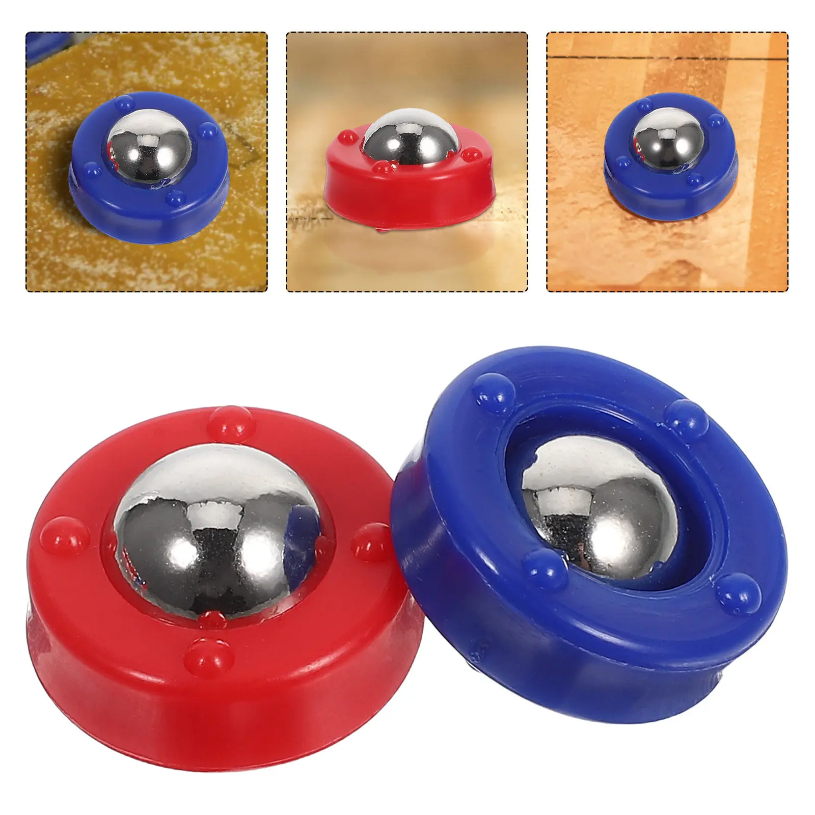 

24Pcs Shuffleboard Pucks Set Mini Curling Balls Bright Colors Plastic Steel Tabletop Board Game Replacement Rollers