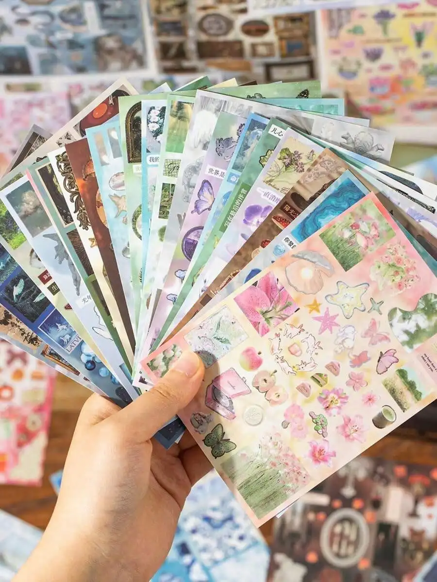 

30 шт. зеркальных наклеек в ретро-стиле, забавные декоративные стикеры, подходящие для студенческого дневника, скрапбукинга и DIY-проектов.