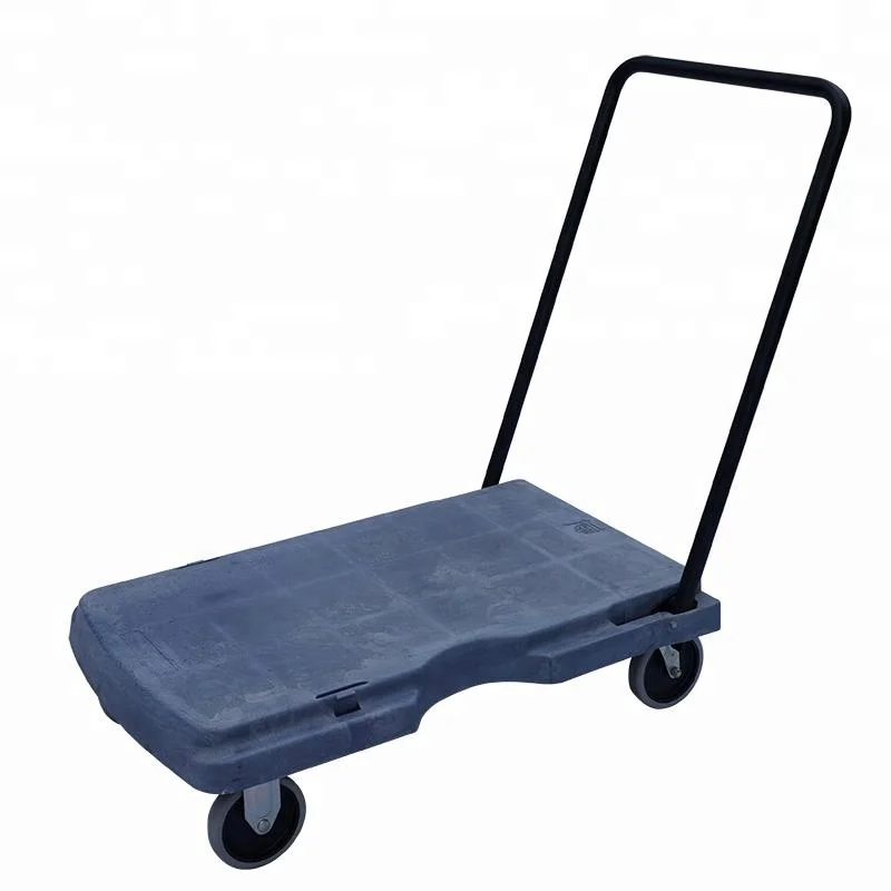 

Foldable 4 Wheeled Platform Truck Plastic Trolley With Handle
