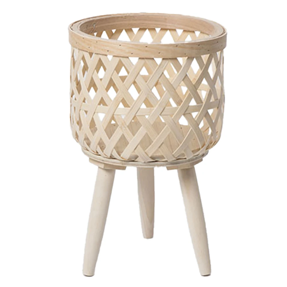 (ABAB) Boho Rattan Flower Pot Handwoven Mid Century Modern Planter for Home Decoration and Display Planter Pot Container
