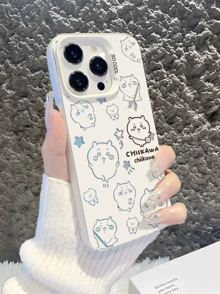 2024ใหม่เคสโทรศัพท์การ์ตูนน่ารัก chiikawas สำหรับ iPhone 16 15 14 13 12 11 PROMAX แคนดี้เคลือบกันกระแทกฝาหลังของขวัญคริสต์มาส