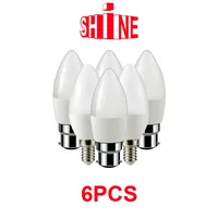 6PCS LED Candle Bulb C37 3W-5W E14 E27 B22 220V-240V 6000K For Home Decoration Led Lamp Home Decoration