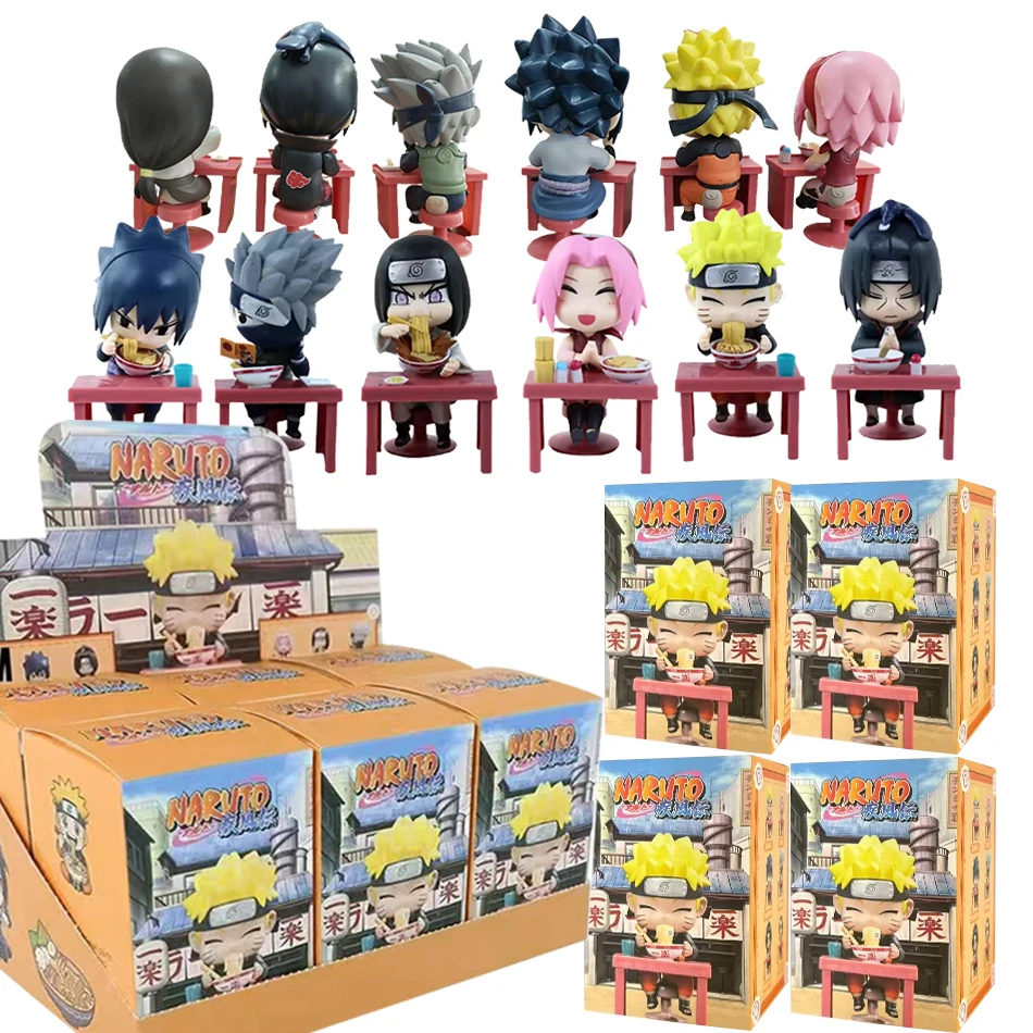 

6pcs Naruto Anime Sasuke Uchiha Naruto Kakashi Anime Figure Mini PVC model Naruto Shippuden Ramen Theme Series Blind Box Toy Hot