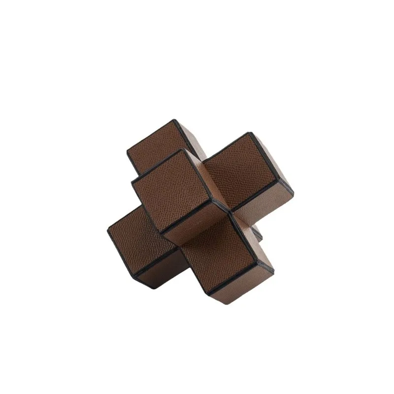 

Creative and simple cross horsehair leather ornament study living room desktop model room