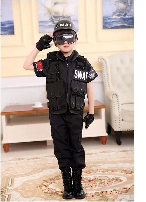 2025 Halloween Children Hunting Military Tactical Army Vest Kids Airsoft Gear Combat Armor Uniform Boy Girl Swat Police Outdoor view 5