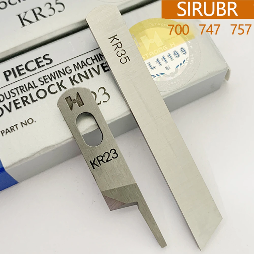 Industeial Overlock Sewing Machine Accessories Upper And Lower Cutter Overlock Knives  KR23/KR35 For SIRUBR 700 747 757