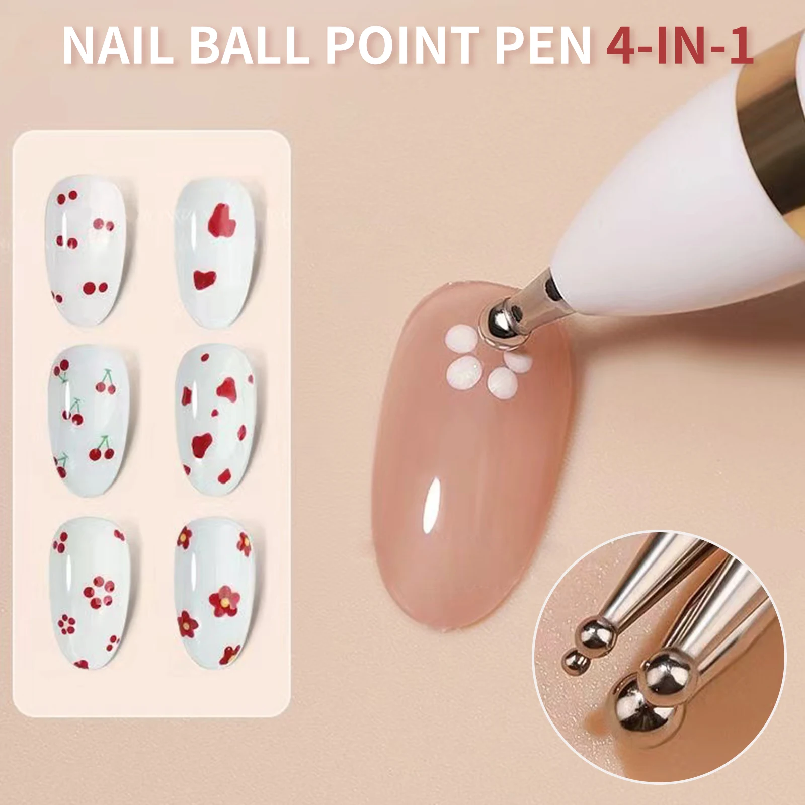 4 in 1 Nail Art Dotting Tools DIY Nail Drill Point Nail Tools Dot Painting Tools Nail Point Drill Pen Manicure Nail Supply