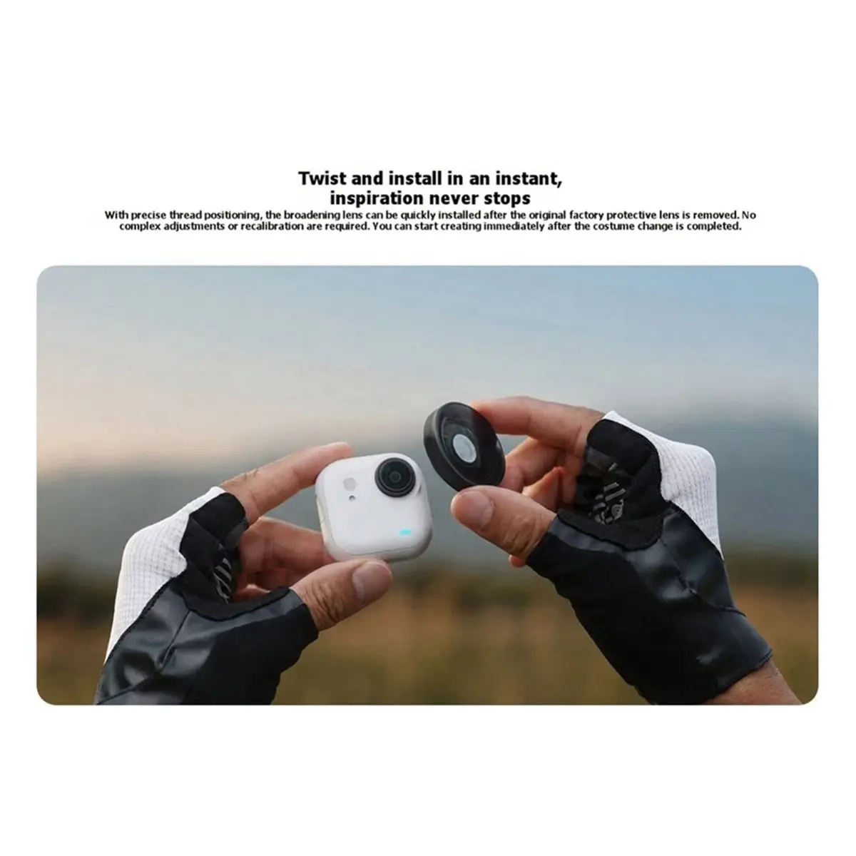 Wide Lens for GO Ultra, Expand View, Portable Camera Accessory for Outdoor Video Vlog Recording