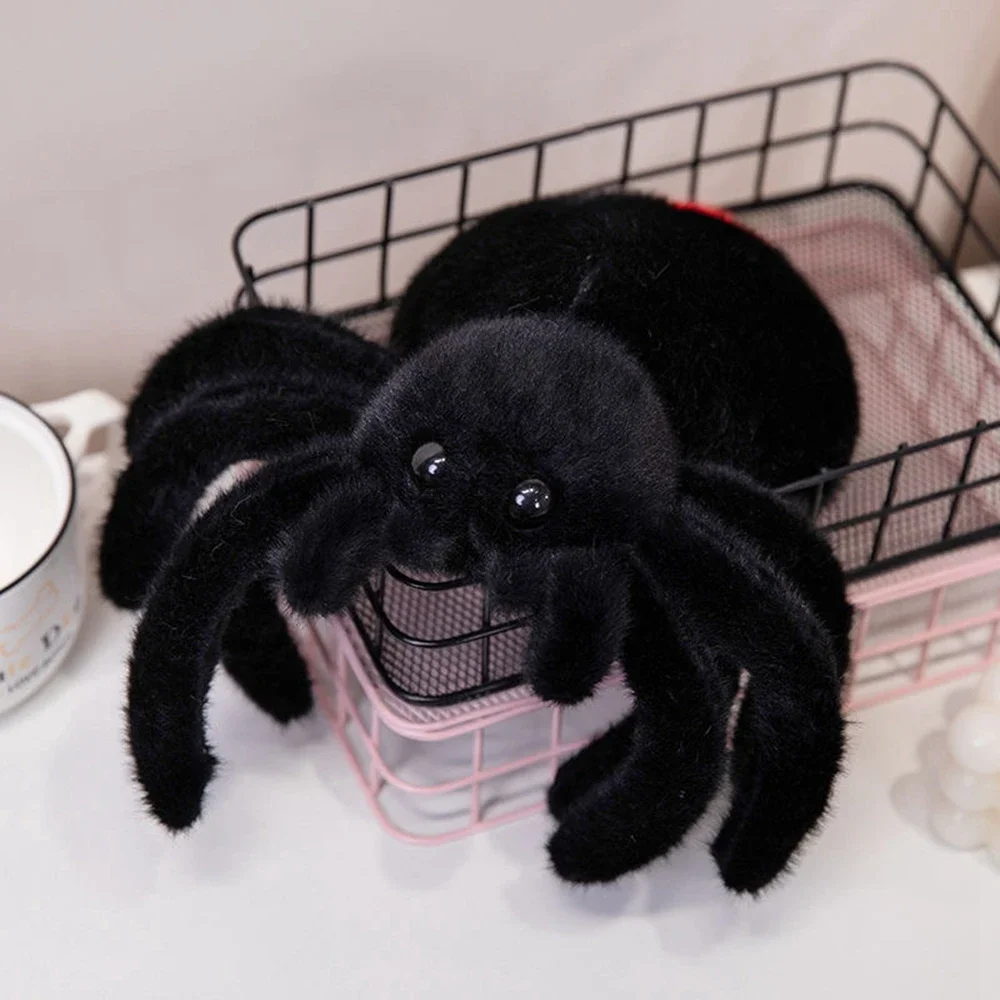 

23CM Artificial Spider Doll Insect Cute Funny Plush Toy Funny Black Spider Throw Pillow Boy Prank Doll Gift For Girls