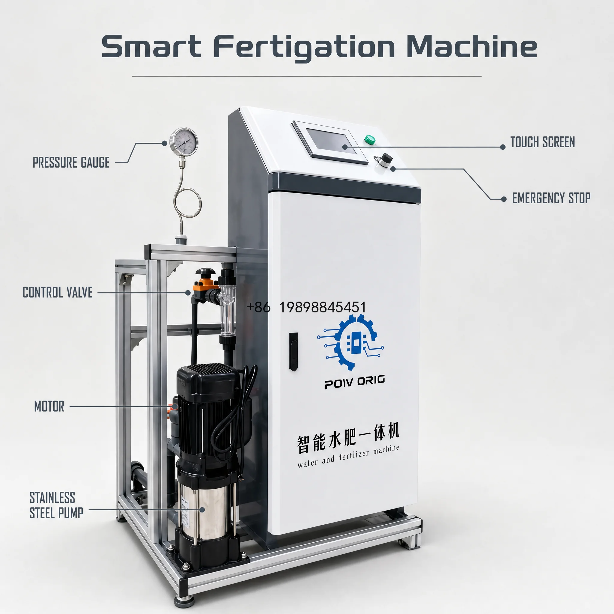 Automatic Water Fertilizer Smart Fertigation Injector with Stainless Steel Pump for Agriculture Greenhouse Irrigation