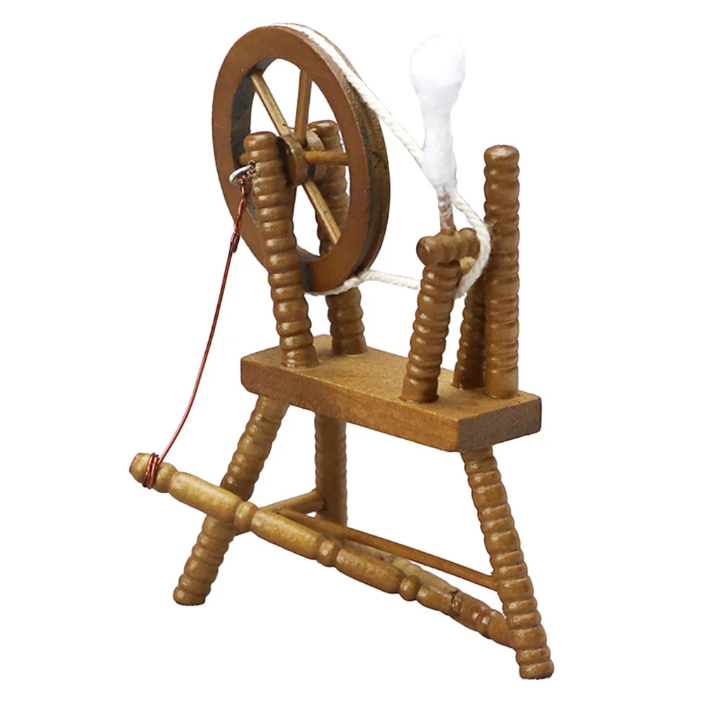 

Supply Vintage Spinning Wheel Ornament Little House Accessories Child Modern Sewing Machine