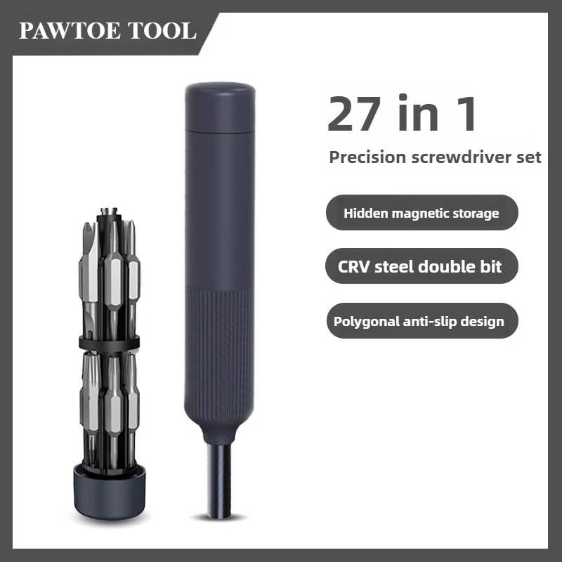 

27-in-1 Precision Screwdriver Set Magnetic Bits Pen Style Manual Repair Tools Kit for Eyeglass Watch PC Jewelers Laptop iPhone