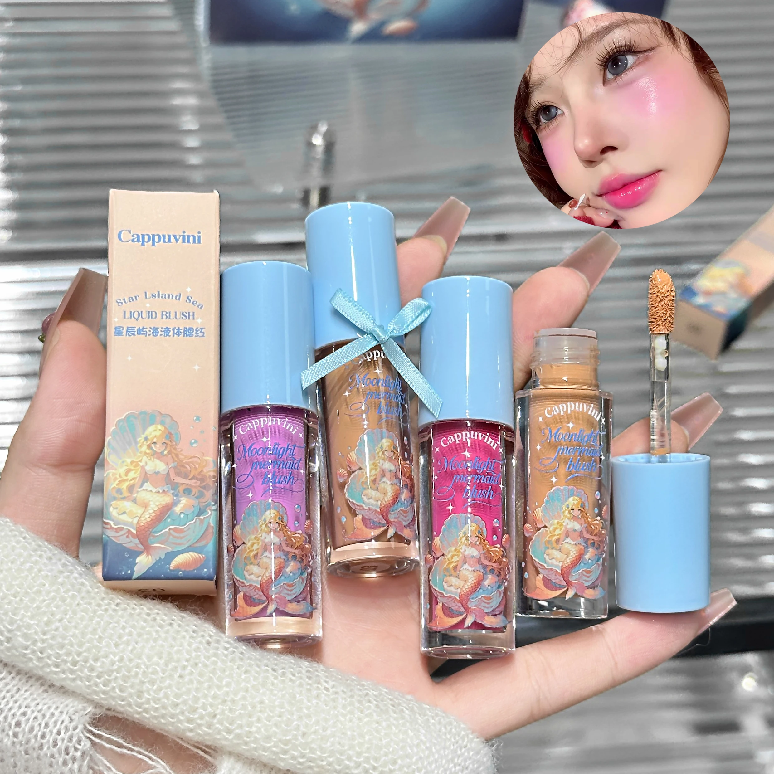 Cappuvini Vitality Monochrome Liquid Blush Moisturizing Water Light Liquid Expansion Color Makeup Rouge