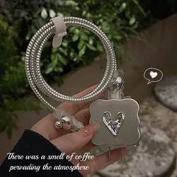 Cartoon Cute Electroplating Dog Charger Cover For IPhone 11 12 13 14 15 18/20W Charge Love Heart Protection Cover Charger Sleeve